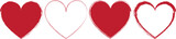 Fototapeta Desenie - vector illustration of red brush painted stamp heart frame banner - Valentine's Day concept