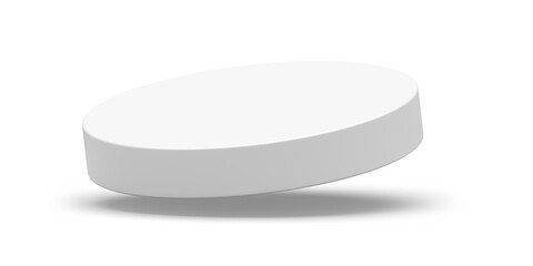 Leinwandbilder - Levitation modern white podium minimal product display isolated on 3d png background with empty pedestal geometric mockup stage or blank presentation flying stand simple advertising platform concept.