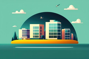 webpage background hero image for real estate company modern minimalist illustration