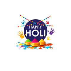 Poster - Vector illustration of Happy Holi festival greeting Festival of Colors