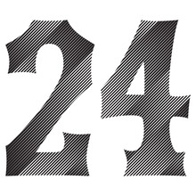 Black And White Number Twenty Four Vector Illustration. Number 24 Isolated On A White Background