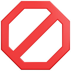 Wall Mural - stop forbidden sign 3d illustration