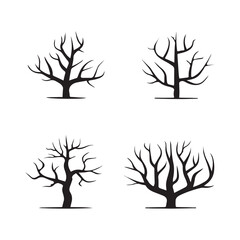 Sticker - Abstract bare tree silhouettes set