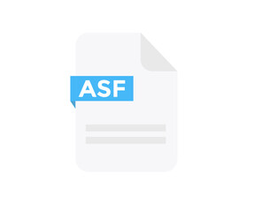 Poster - File format ASF logo design. Document file icon. Element for applications, web sites & data services. Format and extension of documents vector design and illustration.
