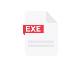 Poster - File format EXE logo design. Document file icon. Element for applications, web sites & data services. Format and extension of documents vector design and illustration.
