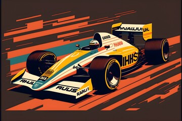 Wall Mural - Formula 1 Modern Car, Generative AI, Illustration	