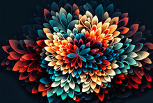 Abstract Flower Background From Fractal Petals