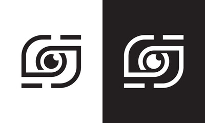 Sticker - black white camera photography logo icon vector