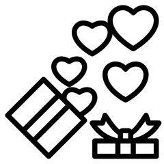 Sticker - present outline icon