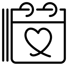 Poster - valentine day outline icon