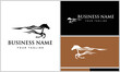 line art horse run logo