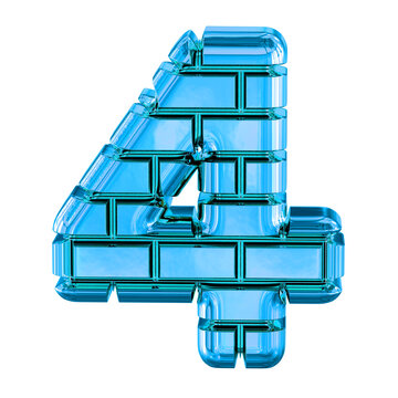The symbol made of blue bricks. number 4