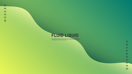 Wall Mural - Modern Abstract Background Wave Fluid Liquid Lines Motion and Green Yellow Gradient Color