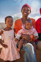 Wall Mural - african family in the village