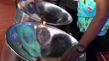 Close Up-Unidentifiable Musician Playing Steel Drums - No Audio
