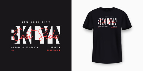 New York City t-shirt design. Minimalist t-shirt print and apparel typography design with stylish text. New York print for t-shirt design. Vector