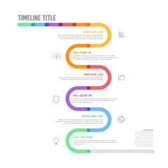 Poster - Infographic Company Milestones curved thick line Timeline Template