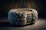 Fototapeta  - decorative beige ottoman couch, generative ai composite