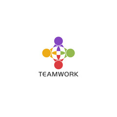 Poster - Teamwork Partnership logo. Community logo icon isolated on white background