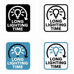 Wall Mural - Long Lighting Time vector information sign