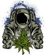 Astronaut cannabis Streetwear tshirt design PNG ready to print 