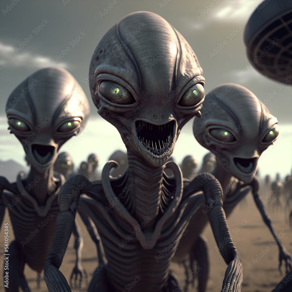 Alien Ai Normal Generative ai aliens coming to earth. Stock Illustration | Adobe Stock