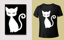 Clean Cute Cat Face Tee-shirt Design