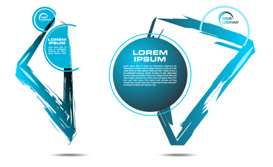 Wall Mural - Set of vector colorful brush stroke web banner on white background