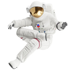 Wall Mural - astronaut posing like space parson in-universe 3d render with transparent background