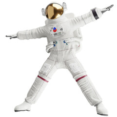 Wall Mural - astronaut posing like space parson in-universe 3d render with transparent background