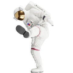 Wall Mural - astronaut posing like space parson in-universe 3d render with transparent background