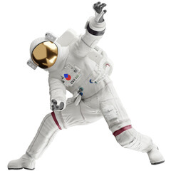Wall Mural - astronaut posing like space parson in-universe 3d render with transparent background