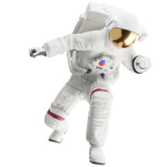 Wall Mural - astronaut posing like space parson in-universe 3d render with transparent background	