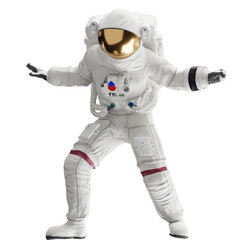 Wall Mural - astronaut posing like space parson in-universe 3d render with transparent background
