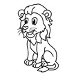 Cute lion cartoon characters vector illustration. For kids coloring book.