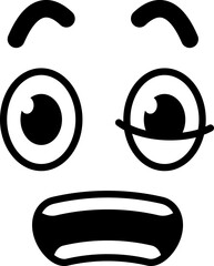 Wall Mural - Frowning face expression cartoon doodle. Retro comic emotion