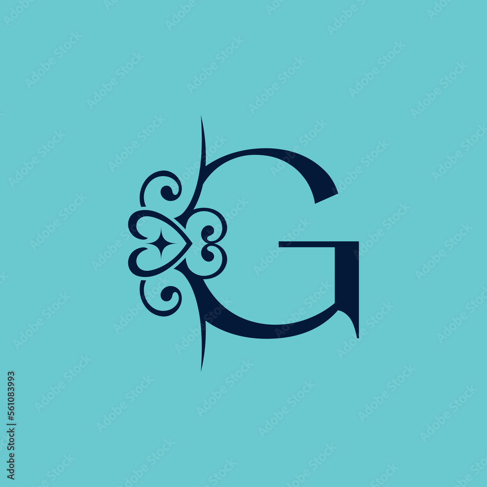 beauty queen royal gold logo design letter G Stock Vector | Adobe Stock