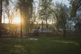 Fototapeta Tęcza - sunset in the park