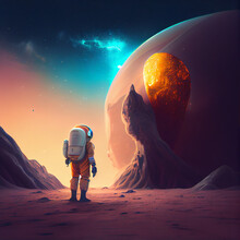 Astronaut On A Unknown Planet
