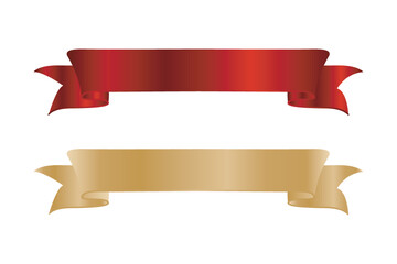 Wall Mural - golden and red ribbons vector design.