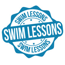 Swim Lessons Label Or Stamp