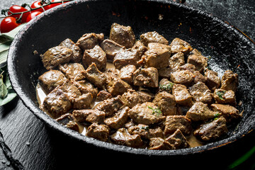 Sticker - Pieces of fried liver.