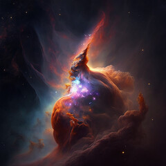 Wall Mural - Deep Space Nebula and Galaxies series, colourfull and high detail.