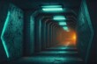 AI Generative Dark Tunnel Corridor