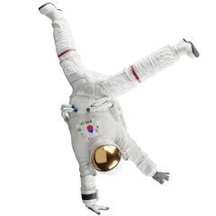 Wall Mural - astronaut posing like space parson in-universe 3d render with transparent background	
