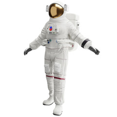 Wall Mural - astronaut posing like space parson in-universe 3d render with transparent background