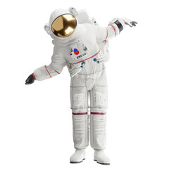 Wall Mural - astronaut posing like space parson in-universe 3d render with transparent background	
