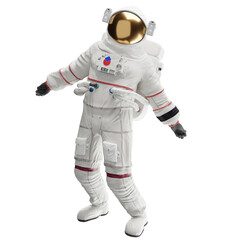 Wall Mural - astronaut posing like space parson in-universe 3d render with transparent background