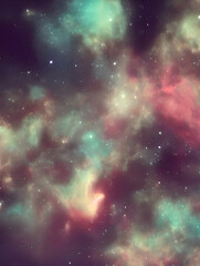 Wall Mural - galaxy with colorful nebula shiny stars and heavy space dust clouds - backround - deep space - gener