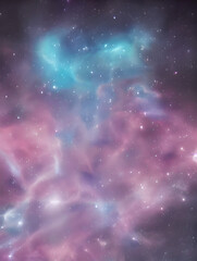 Wall Mural - gas nebula clouds with stars in deep space - psychodelic - generative ai